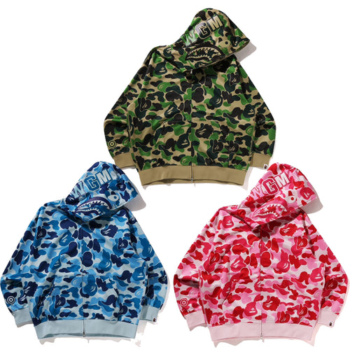 A BATHING APE ABC CAMO RAYON RELAXED FIT SHARK FULL ZIP HOODIE