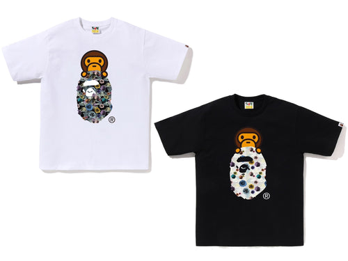 A BATHING APE FLORAL CAMO MILO ON APE HEAD TEE