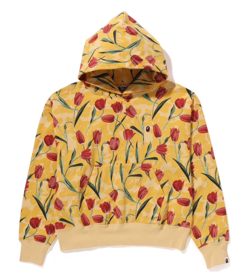 A BATHING APE LAdies' TULIP CAMO OVERSIZED PULLOVER HOODIE