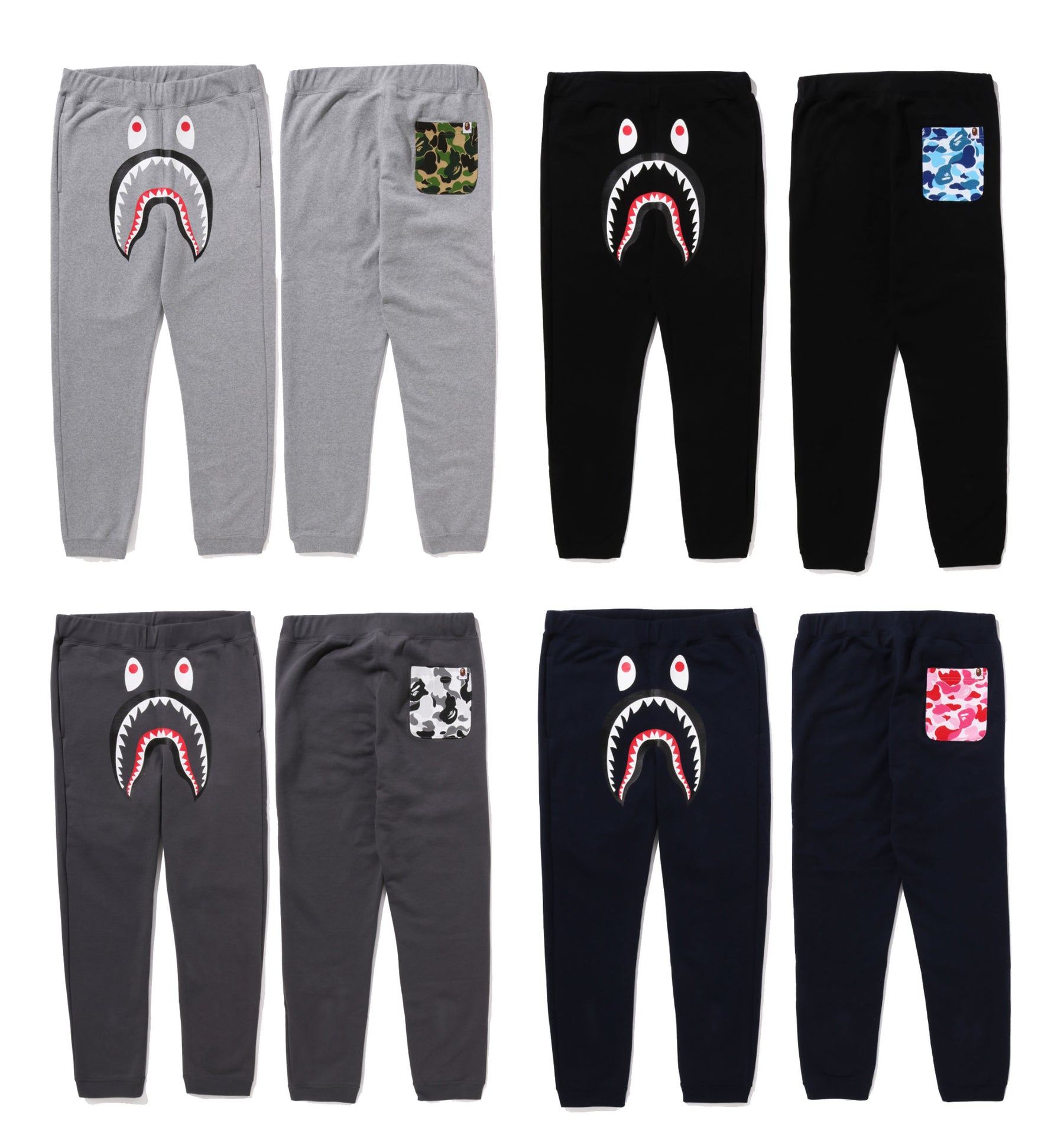 A BATHING APE ABC CAMO SHARK SWEAT PANTS