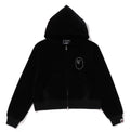 A BATHING APE Ladies' CRYSTAL STONE APE HEAD VELOUR ZIP HOODIE