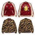 A BATHING APE JAPANESE CRANE EMBROIDERY REVERSIBLE SOUVENIR JACKET