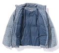 A BATHING APE LUX SPORT PATTERN JACQUARD RELAXED FIT 10oz DENIM DOWN JACKET