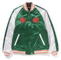 A BATHING APE JAPANESE PEONY EMBROIDERY REVERSIBLE SOUVENIR JACKET