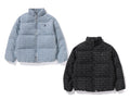 A BATHING APE LUX SPORT PATTERN JACQUARD RELAXED FIT 10oz DENIM DOWN JACKET