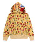 A BATHING APE LAdies' TULIP CAMO SHARK FULL ZIP HOODIE