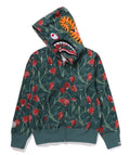 A BATHING APE LAdies' TULIP CAMO SHARK FULL ZIP HOODIE