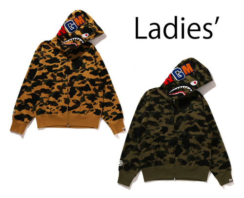 A BATHING APE Ladies' 1ST CAMO SHARK FULL ZIP HOODIE