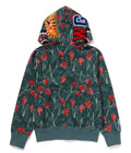 A BATHING APE LAdies' TULIP CAMO SHARK FULL ZIP HOODIE