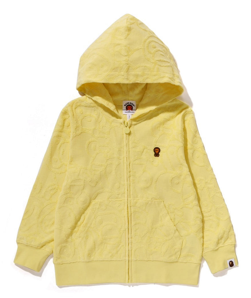 A BATHING APE BAPE KIDS ALL BABY MILO PILE ZIP HOODIE