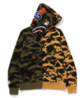 A BATHING APE 1ST CAMO SEPARATE SHARK FULL ZIP HOODIE