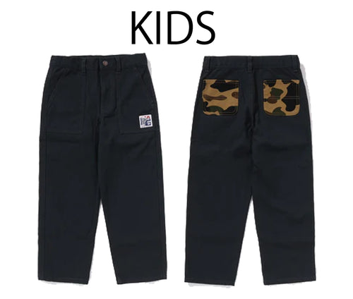 A BATHING APE BAPE KIDS 1ST CAMO BAKER PANTS