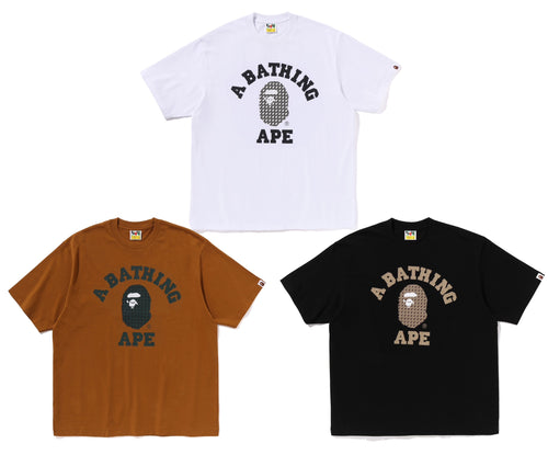 A BATHING APE STA HOUNDSTOOTH COLLEGE RELAXED FIT TEE