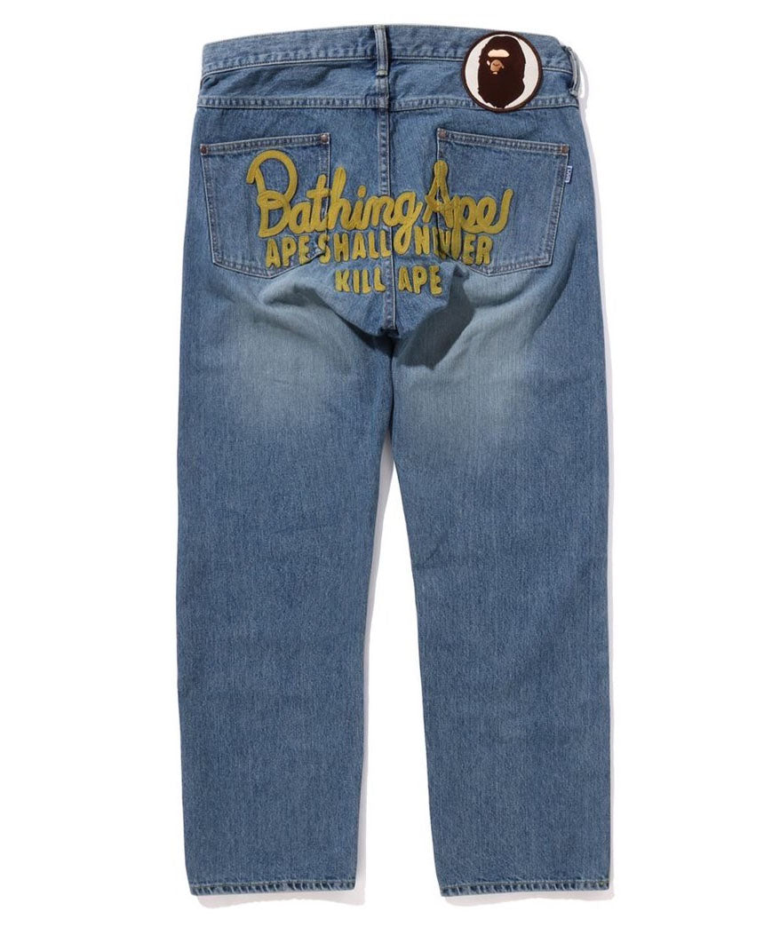 A BATHING APE BAPE CHAMPION DENIM PANTS