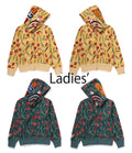 A BATHING APE LAdies' TULIP CAMO SHARK FULL ZIP HOODIE