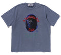 A BATHING APE GARMENT DYE RHINESTONE APE HEAD RELAXED FIT TEE