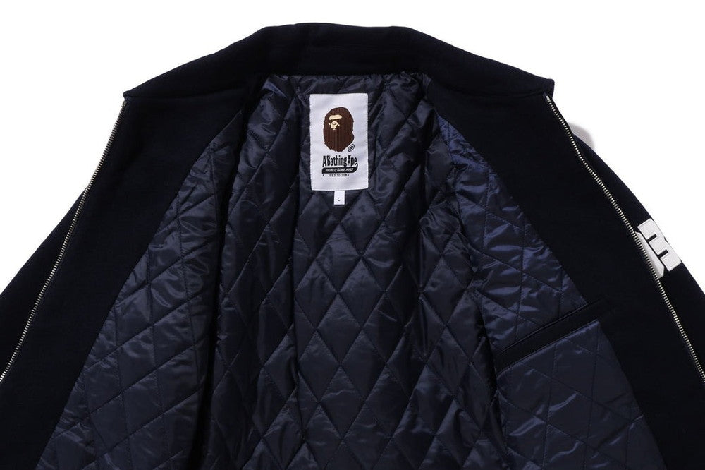 A BATHING APE BAPE MELTON ZIP JACKET ( RELAXED FIT )