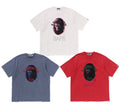 A BATHING APE GARMENT DYE RHINESTONE APE HEAD RELAXED FIT TEE