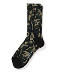 A BATHING APE TRIAL CAMO APE HEAD ONE POINT SOCKS