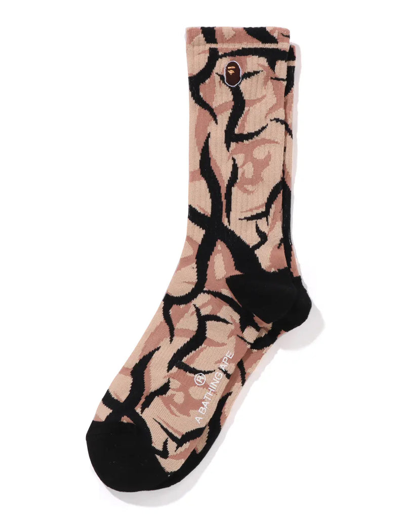 A BATHING APE TRIAL CAMO APE HEAD ONE POINT SOCKS