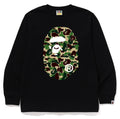 A BATHING APE ABC CAMO BIG APE HEAD L/S TEE