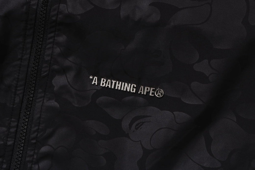 A BATHING APE TONAL SOLID CAMO METAL LOGO PIN TRACK JACKET