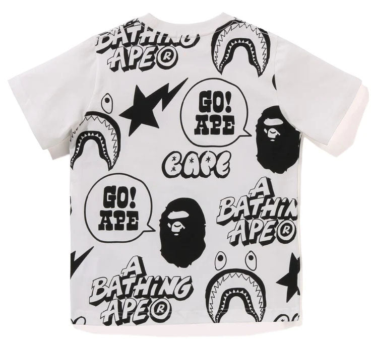 A BATHING APE BAPE KIDS BAPE GRAFFITI PATTERN TEE ( KIDS & JUNIOR )