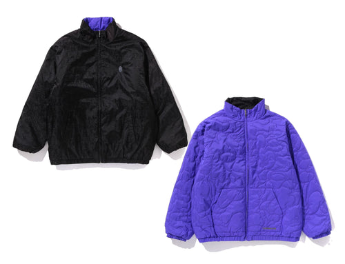 A BATHING APE LUX SPORT PATTERN $ LINE CAMO QUILTED REVERSIBLE JACKET