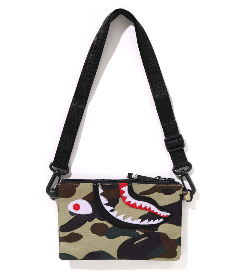 A BATHING APE BAPE KIDS 1ST CAMO SHARK MINI SHOULDER BAG