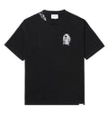 A BATHING APE BAPE BLACK STONE WASH APE HEAD STITCH LOGO TEE