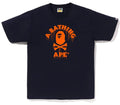 A BATHING APE DRIP APE CROSSBONE COLLEGE TEE