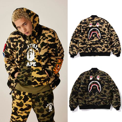 A BATHING APE 1ST CAMO SHARK MA-1 JACKET