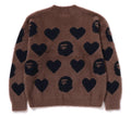 A BATHING APE Ladies' I LOVE BAPE MONOGRAM WOOL MIX SWEATER