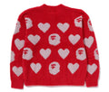 A BATHING APE Ladies' I LOVE BAPE MONOGRAM WOOL MIX SWEATER