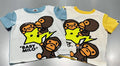 A BATHING APE BAPE KIDS BABY MILO STA GLOW IN THE DARK PANEL PRINT TEE