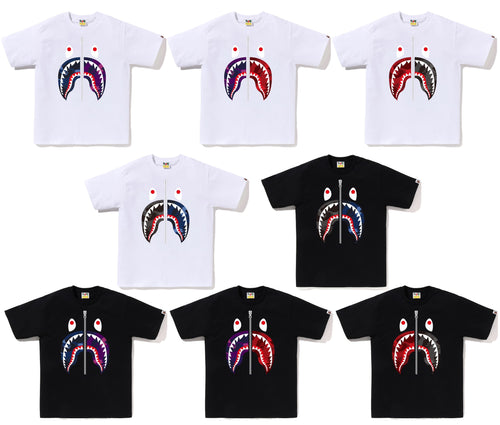 A BATHING APE COLOR CAMO SEPARATE SHARK TEE