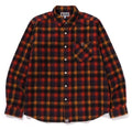 A BATHING APE APE HEAD ONE POINT CHECK RELAXED FIT SHIRT