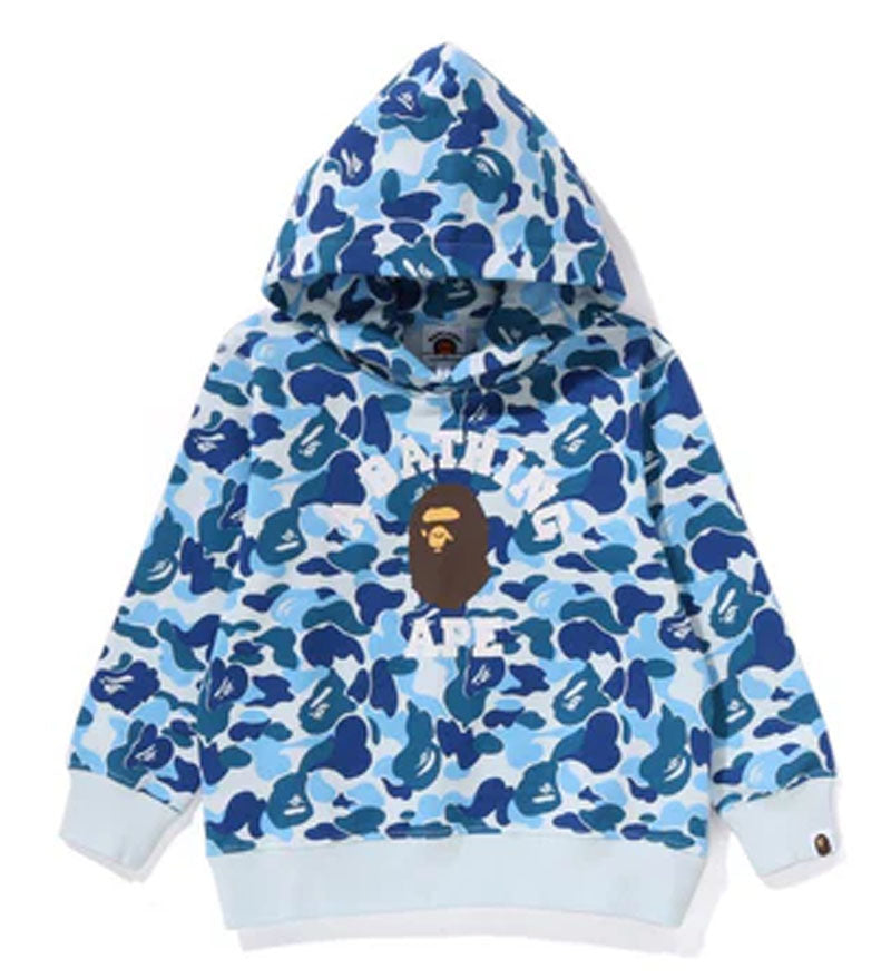 A BATHING APE BAPE KIDS ABC CAMO COLLEGE PULLOVER HOODIE