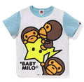 A BATHING APE BAPE KIDS BABY MILO STA GLOW IN THE DARK PANEL PRINT TEE