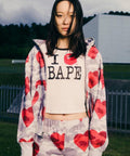 A BATHING APE Ladies' I LOVE BAPE SHARK FULL ZIP HOODIE