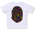 A BATHING APE BAPE KIDS NEON CAMO BIG APE HEAD TEE