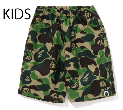 A BATHING APE BAPE KIDS ABC CAMO MILO BEACH SHORTS