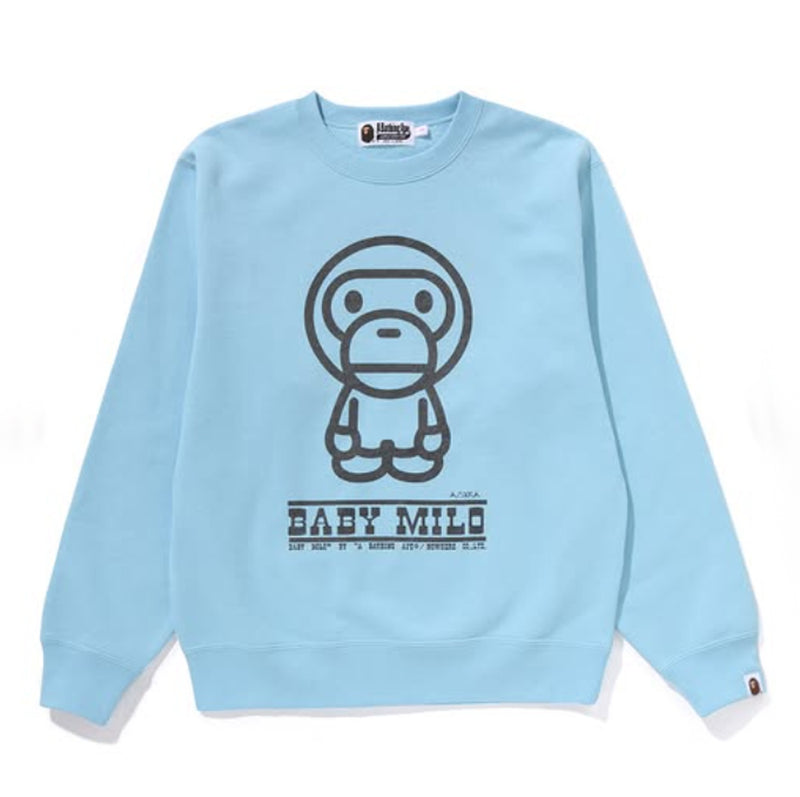 A BATHING APE Ladies' BABY MILO CREWNECK SWEAT SHIRT