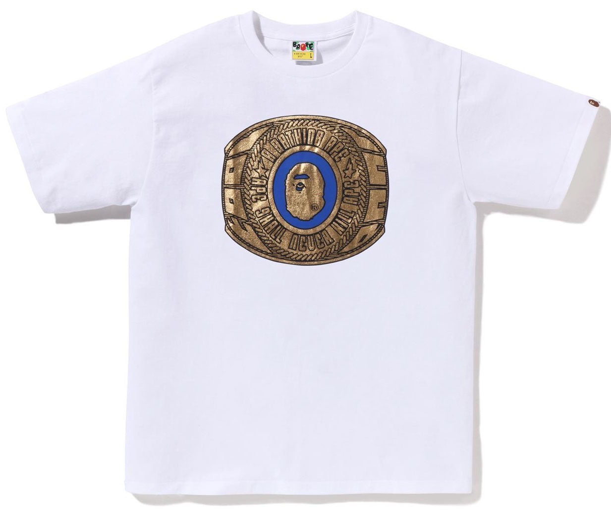 A BATHING APE FOIL BAPE COLLEGE RING TEE