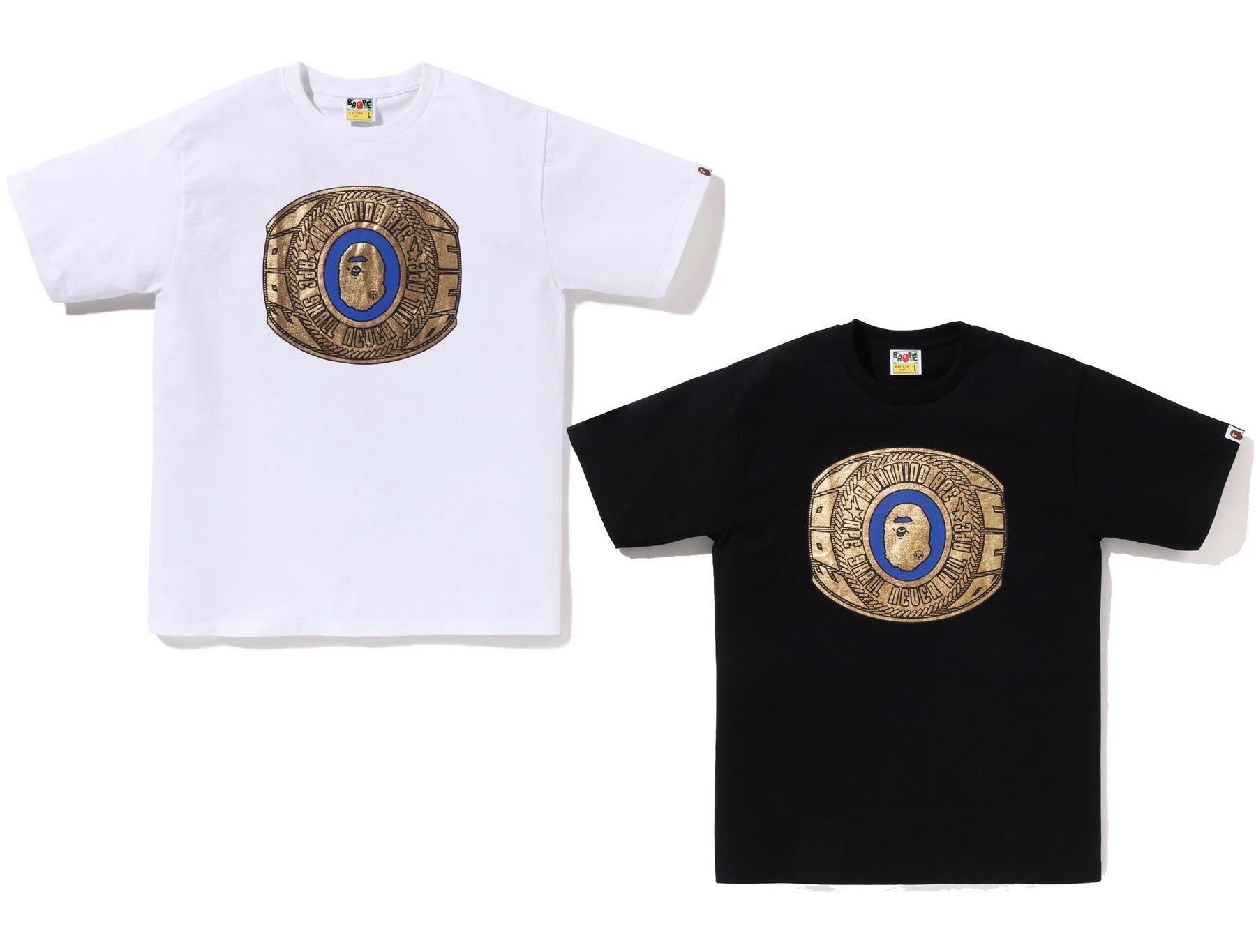 A BATHING APE FOIL BAPE COLLEGE RING TEE – happyjagabee store