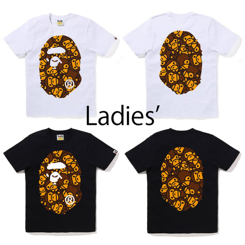 A BATHING APE Ladies' ALL BABY MILO BIG APE HEAD TEE