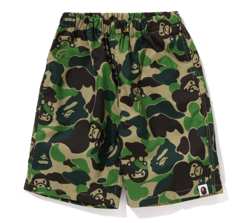 A BATHING APE BAPE KIDS ABC CAMO MILO BEACH SHORTS