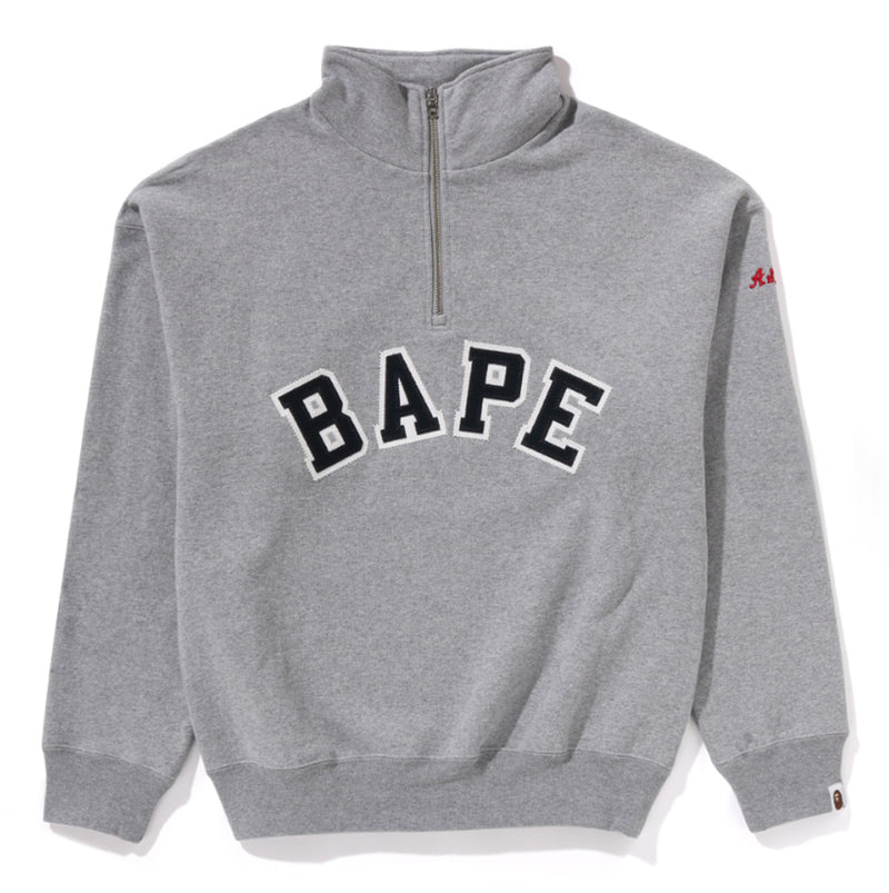 A BATHING APE Ladies' BAPE APPLIQUE HALF ZIP SWEATER