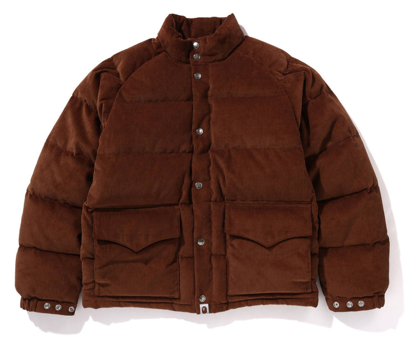 A BATHING APE CORDUROY CLASSIC DOWN JACKET