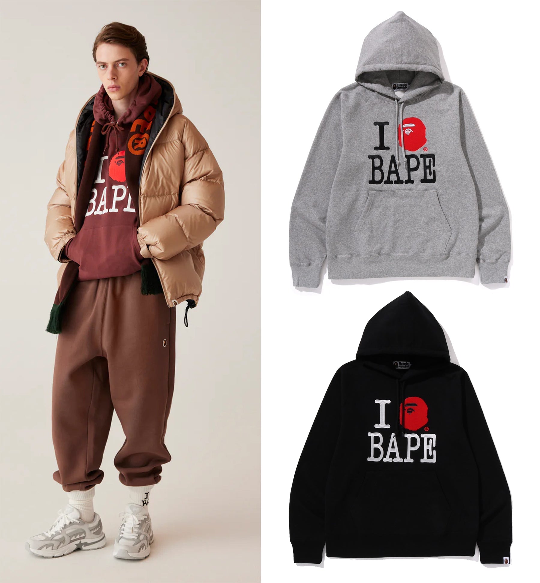 A BATHING APE I LOVE BAPE PULLOVER HOODIE